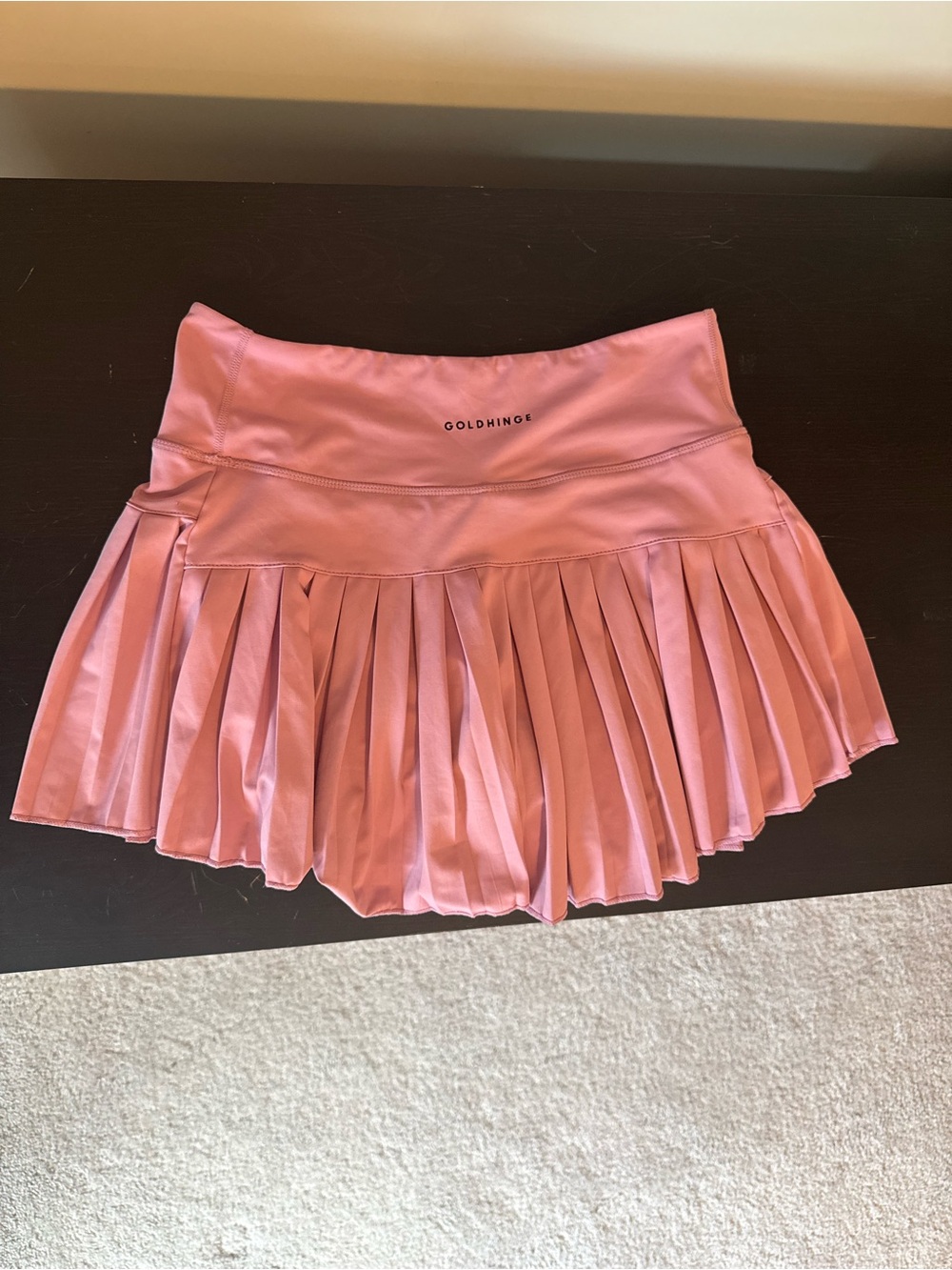 GoldHinge Pink Pleated Mini Skirt